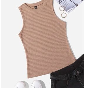 Rib-knit Solid Tank Top